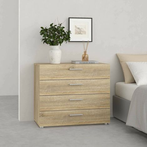 Dmora - Cajonera Arwen, Cómoda multiusos, Cómoda de dormitorio, Gabinete con cajones, 80x40 h68 cm, Roble (1/5)