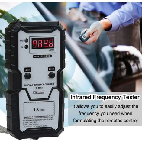 Testeur De Frequence Infrarouge - 100 Mhz A 1 Ghz - Pour Telecommandes De Voiture Et Serrures Electriques - Affichage Numerique - 1 Unite (1/5)