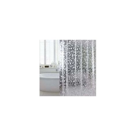 12 crochets douche anti-moisissure rideau douche EVA anti-moisissure 3D rideau douche rideau douche transparent avec, imperméable antibacterial, pour baignoire, salle de bain Crezuo (1/4)