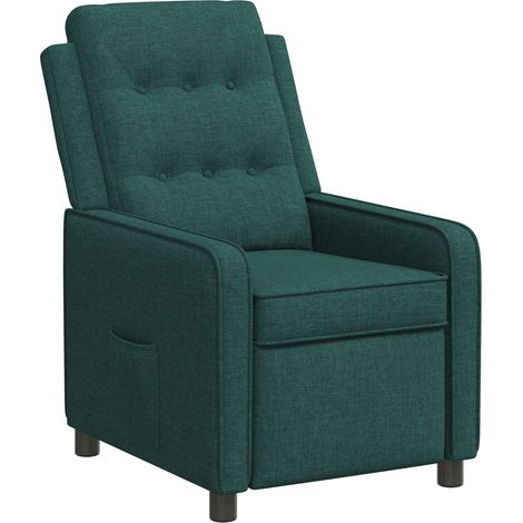 Poltrona reclinabile Verde Scuro 65 x 93 x 102 cm Tessuto vidaXL (1/5)