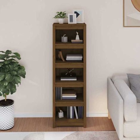 821717 Bibliothèque Marron miel 50x35x154 cm Bois de pin massif (1/5)