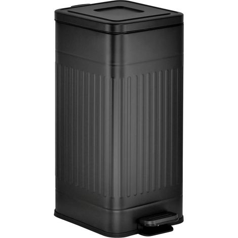 Cestino nova con pedale 30l nero 35x27x58 cm - 5five