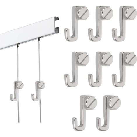 10 Pièces Mini Crochets pour Tableaux, Crochets en Alliage de Zinc Durable, Mini Crochets pour Cimaises, Crochets Métalliques pour Cimaises Argentés (1/5)