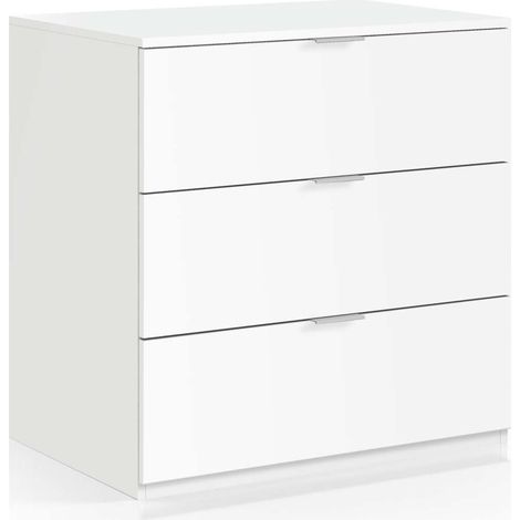 Cómoda 3 cajones Hierro en acabado blanco 80 cm(alto)77 cm(ancho)38 cm(largo)