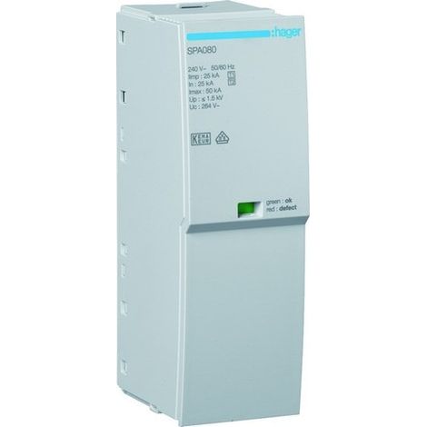 Cartouche T1+T2 Iimp 25kA Up 1.5kV - HAGER SPA080