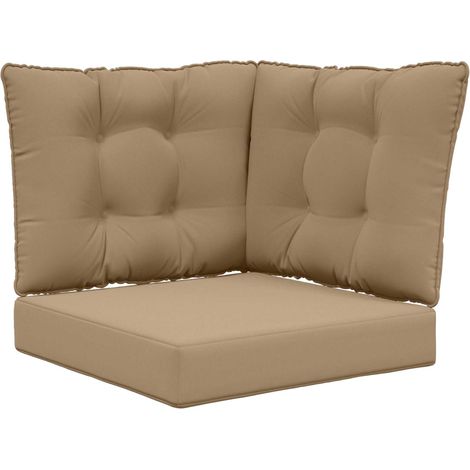 Maison Exclusive - Sofakissen für draußen 3 pcs Taupe Polyester