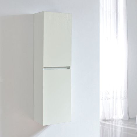 Grande armoire de rangement LINEA hauteur 120 cm mélaminé blanc 35 cm (1/5)