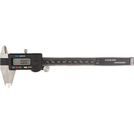 Pied à coulisse numérique 150 mm – Écran LCD – Précision 0,01 mm – Acier inoxydable – Mesures intérieures et extérieures – Prêt à l’emploi – Toolland