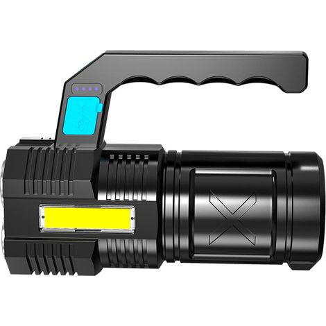 Tragbarer 5-flammiger Scheinwerfer – wiederaufladbar – multifunktional, wasserdicht – Batteriestandsanzeige – 3,7 V