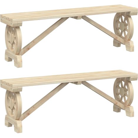 Maison Exclusive - Panche da Giardino 2 pz in Legno Massello di Abete