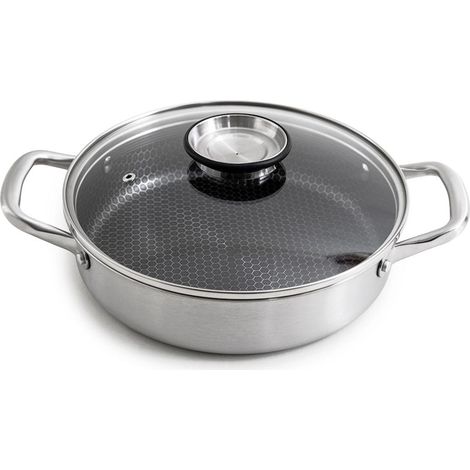 Gam'Hotel - Sautoir 28cm triplex avec couvercle - "BlackSteel"