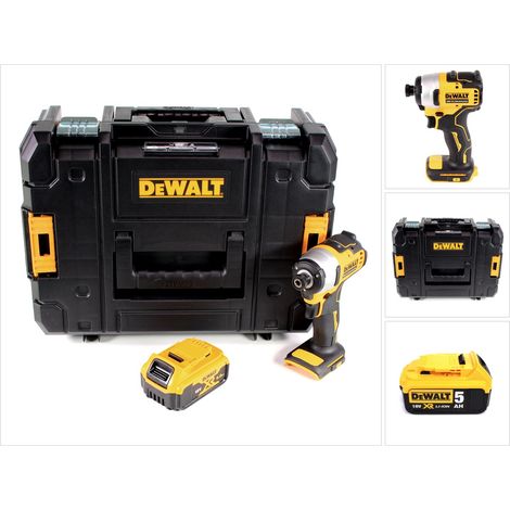 Dewalt – Visseuse à chocs sans fil 18V – Moteur Brushless – Couple max 190Nm – 1 batterie 5,0Ah – Coffret T-STAK (1/5)