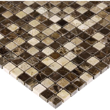 Mosaïque Emperador Mix 15 — lot de 11 feuilles (1,02 m²) (1/5)