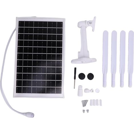Modem routeur 4G LTE à énergie solaire 12 W, extension WiFi 6 300 Mbps avec emplacement pour carte SIM, batterie 18 000 MAh, longue portée 150 m, étanche IP66, antennes noires