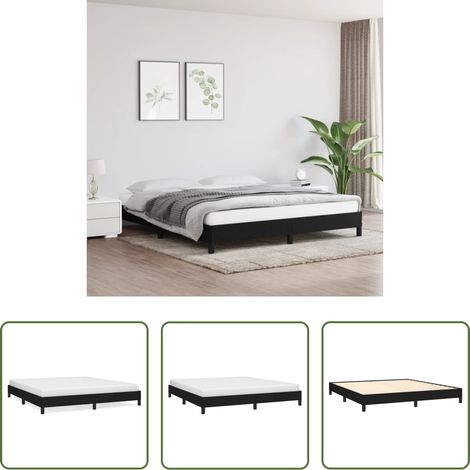 Sommeil -  Cadre de lit sans matelas noir 180x200 cm tissu (1/5)