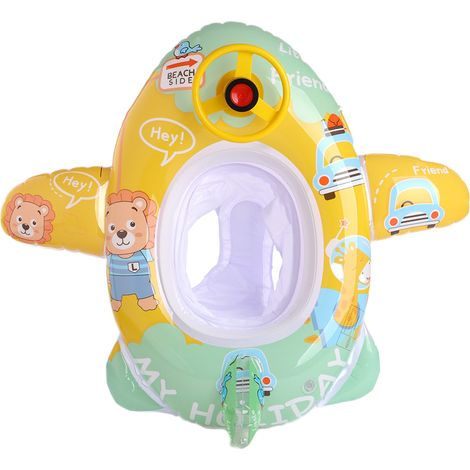 Flugzeug-Schwimmring Sommer-Essentials Wasserspielzeug Aufblasbarer Kinder-Schwimmring (1-5 Jahre), mit Aufblaspumpe