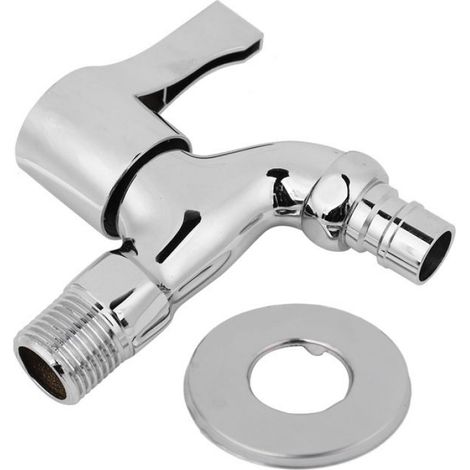 Robinet D'eau Mural en Acier Inoxydable G1/2, Robinet Froid Simple pour Machine à Laver le Linge et la Salle de Bain (1/4)