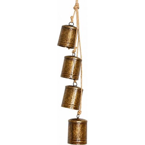 Décoration de Noël « Vache de ferme » avec grelots, bronze, carillon rétro à suspendre pour jardin, portail ou arbre. (1/5)