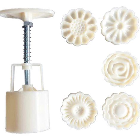 Moule à gâteaux de lune, tampons à biscuits 3D en forme de fleurs, moule à dessert en fondant à pression manuelle avec tampons pour accessoires de pâtisserie DIY (1/5)