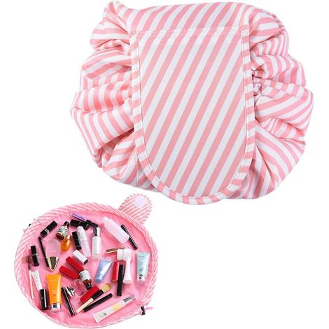 Trousse Maquillage, Sac Cosmétique 20 12 8 cm 2 Couche avec Miroir pour Femme (Rose), (1/2)