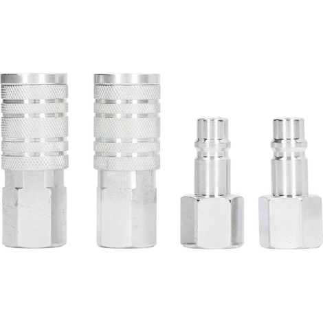 2 Stück Luftkupplungen, 2 Stück Stecker 1/2 Zoll NPT, Aluminiumlegierung, 300 PSI Luftschlauch, Schnellkupplungen, Adapter für Druckluftwerkzeuge (1/5)