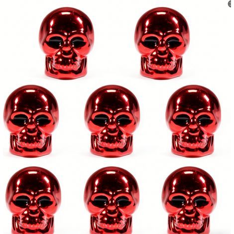 Reifenventilkappe – Totenkopfform – ABS und Kupfer – Wasserdicht und rostfrei – Universelle Passform – 8 Stück (1/5)