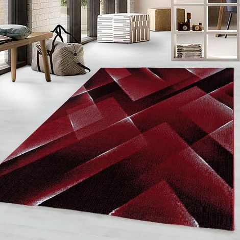Tapis design graphique à courtes mèches Choucas Rouge 200x290 (1/5)