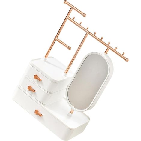 Organisateur Maquillage Bijoux Boîte Rangement Cosmétiques Présentoir Beauté Femmes Porte-cosmétiques Bijoux (1/5)