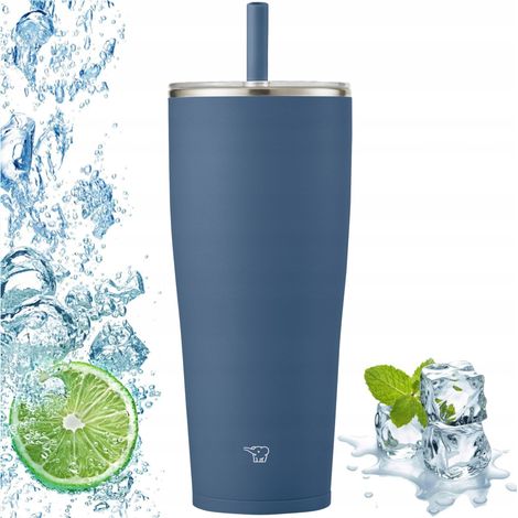 Thermobecher mit Strohhalm für unterwegs ZOJIRUSHI SX-HA89H-AM 890 ml Marineblau