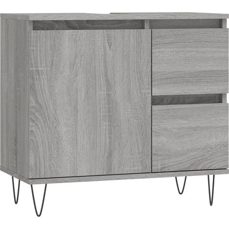 Armadio da bagno di design industriale stoccaggio flessibile 65 x 33 x 60 cm in legno ingegnerizzato grigio 020049045