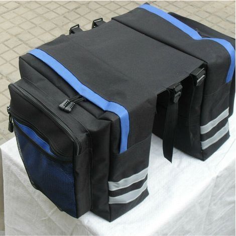 Sacoche double vélo arrière imperméable 30L – Installation rapide sans outils – Tissu nylon haute densité – Réfléchissante pour sécurité – (1/5)