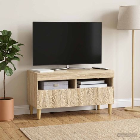 vidaXL Mueble de TV LED Roble Sonoma Madera de ingeniería (1/5)