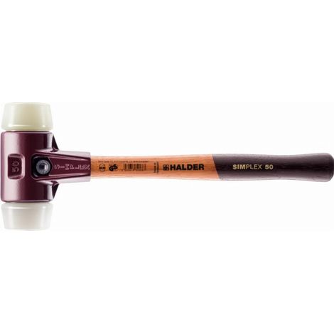 HALDER SIMPLEX Mazza in superplastica/nylon con alloggiamento in ferro malleabile e manico in legno - D=30 mm - 3078.030