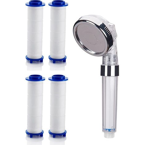 Cleafe - Set 4pz Filtro In Cotone Pp Ricambio Per Doccetta Soffione Doccia Rimovibili 59998 - (1/5)