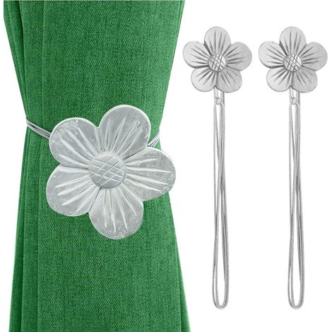 Fermacravatte magnetiche vintage per tende, 1 paio - Fibbie decorative per tende - Argento (1/4)