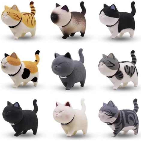 9 Aimant Chat, Plastique, 4,6cm, Décoration Cuisine, Réfrigérateur, Cadeau Enfant (1/5)