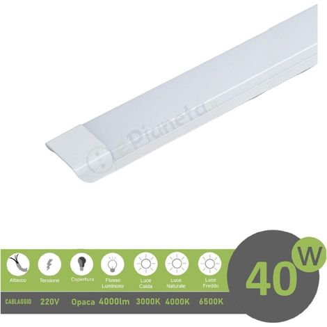 Plafoniera led 40w 90cm da soffitto parete lineare moderna neon rettangolare piatta luce bianca naturale calda fredda bianca 6500k (1/5)