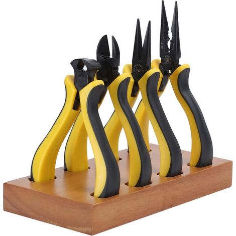 Pinces Monteurs de Lignes, Coupe-fil, Ensemble 3 à Bec effilé avec Pince Diagonale, Plate, 2 Pointu, Base pour Fixer, Plier, Repositionner et Couper - (1/5)