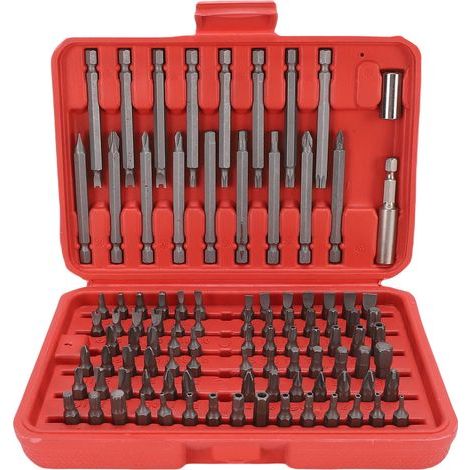 Set of 98 multi-functional CRV steel Phillips screwdriver bits for home repairs and maintenance. (1/5)