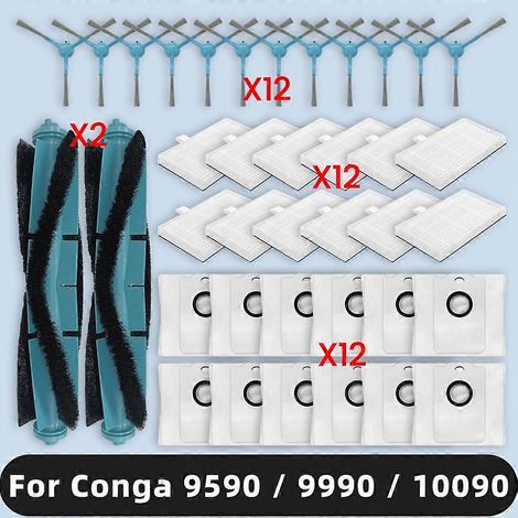 Filtre pour aspirateur brosse pour aspirateur Filtre de brosse pour aspirateur filtre de 38PCS Brosse Sac à poussière and Filtre Lot pour 9590 9990 10090 Aspirateur Accessoires de remplacement (1/5)