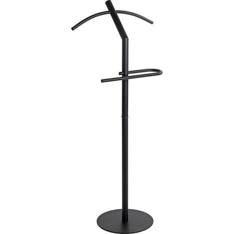 Valet de nuit avec cintre intégré coloris Noir - Longueur 47 x Profondeur 30 x Hauteur 111 cm (1/5)