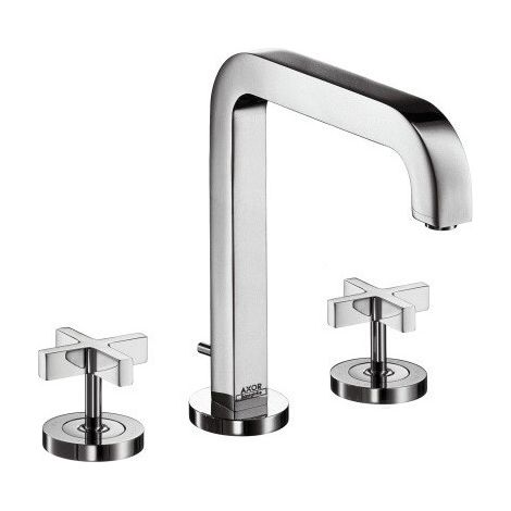 Mélongeur lavabo 3 trou s, bec 205 mmavec tirette et vidage chroméé
