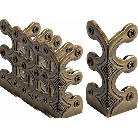 Protezioni angolari per battiscopa in 5 pezzi, protezioni angolari per battiscopa in ottone massiccio, protezioni angolari in metallo vintage (1/5)