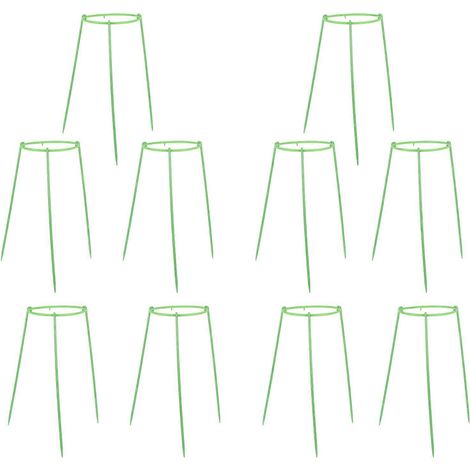 Cages de support pour plantes (lot de 10), support rond à une seule couche, accessoire de jardinage pour fleurs, feuilles et plantes en pot. (1/5)