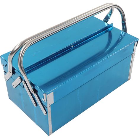 Boîte de rangement pour outils à 2 niveaux et 3 plateaux, en acier inoxydable, à bras en porte-à-faux, valise pliante pour accessoires, type 460 (1/5)