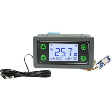 Termostato SA30W 30A WIFI con regulador de temperatura, pantalla digital y alarma de alta/baja temperatura.