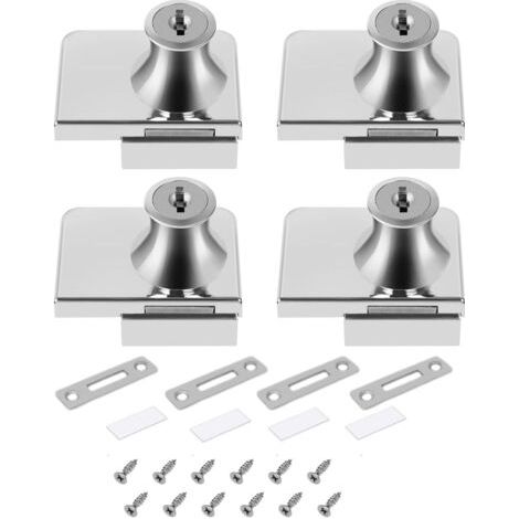 BUNTHAUS 4 Pièces Serrures de Vitrine, Glass Cabinet Vitrine pour Portes en Verre 5 10 mm, Serrure de Porte en Verre pour Maison et Magasins (1/5)