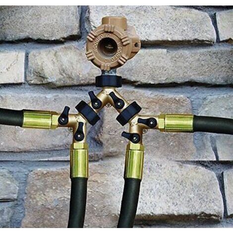 Pair Raccord en Y, Raccord de Tuyau, Robinet Double Machine a Lave, 2-Voies Y-Distributeur, 3/4 Pouces pour Connexion de 2 Appareils, pour Robinet Jardin, pour d'adaptateur de cuve (1/2)