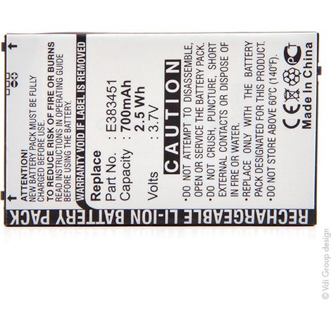 NX - Batterie téléphone, smartphone, GSM pour Doro 3.7V 700mAh - E383451TCL383450 (1/4)