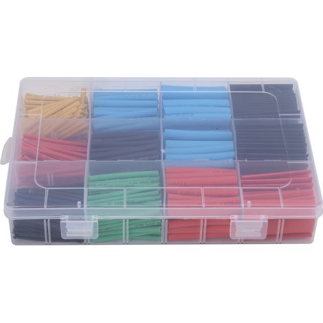 560 pièces gaine thermorétractable colorée en polyoléfine pour isolation électrique, protection de câbles et fils